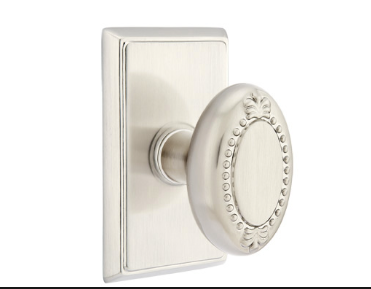 Emtek Beaded Egg Knob Concealed Screws With Rectangular Rosette