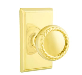 Emtek Rope Knob  Concealed Screws With Rectangular Rosette