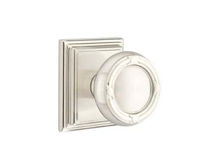 Emtek Ribbon & Reed Knob Concealed Screws With Wilshire Rosette