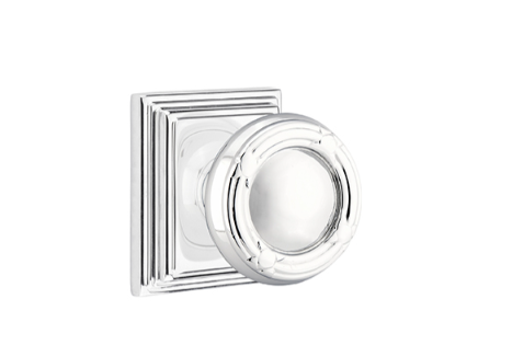 Emtek Ribbon & Reed Knob Concealed Screws With Wilshire Rosette