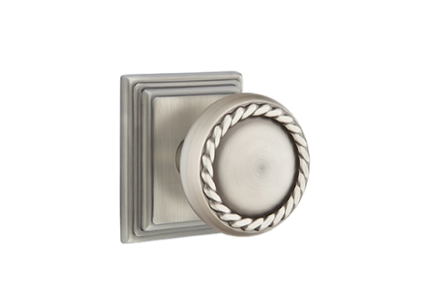 Emtek Rope Knob Concealed Screws With Wilshire Rosette