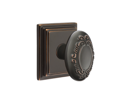 Emtek Victoria Knob Concealed Screws With Wilshire Rosette