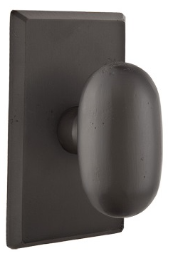 Emtek Sandcast Bronze Egg Knob Concealed Screws with