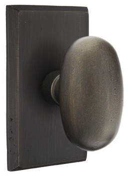 Emtek Sandcast Bronze Egg Knob Concealed Screws with