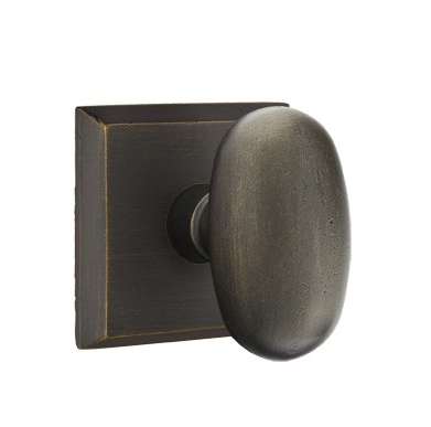 Emtek Sandcast Bronze Egg Knob Concealed Screws with