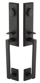 Emtek Grip by Grip Rustic Modern Rectangular Monolithic Tubular Entry Handleset