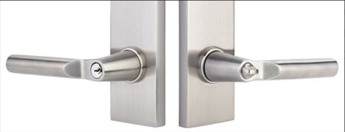 Emtek Hanover Key In Lever Lockset Dummy, Pair with modern rectangular Rosette