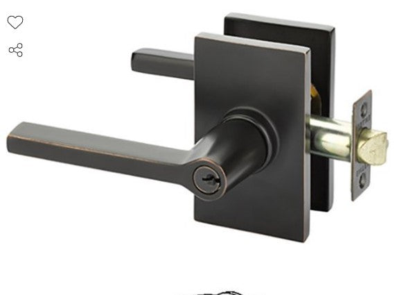 Emtek Helios Key In Lever Lockset Single Cylinder with modern rectangular Rosette