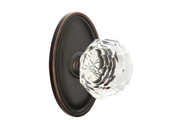 Emtek Diamond Knob With Oval Rosette