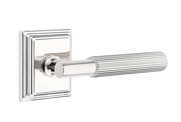 Emtek Select T-BAR Straight Knurled Lever Concealed Screws with Wilshire Rosette