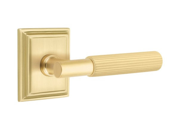 Emtek Select T-BAR Straight Knurled Lever Concealed Screws with Wilshire Rosette