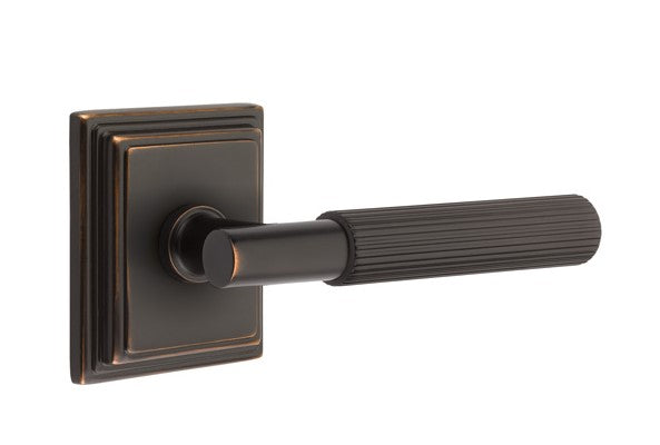 Emtek Select T-BAR Straight Knurled Lever Concealed Screws with Wilshire Rosette