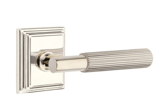 Emtek Select T-BAR Straight Knurled Lever Concealed Screws with Wilshire Rosette