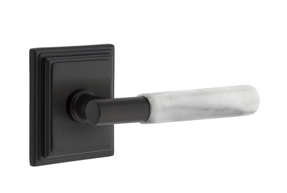 Emtek Select T-BAR White Marble Lever with Wilshire Rosette