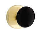 EMTEK Modern Brass Ebony Knob Concealed Screw with Disk Rosette