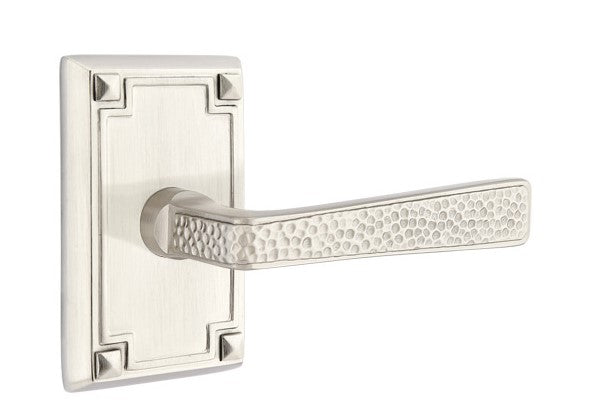 Emtek Hammered Lever Concealed Screws With Arts & Crafts Rosette