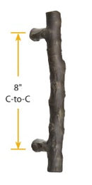 Emtek Sandcast Bronze Twig Bronze 8" Pull