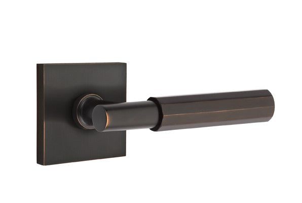 Emtek Select T-BAR Faceted Lever Concealed Screws with Square Rosette