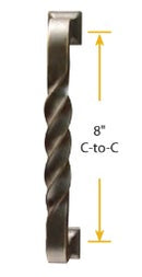 Emtek Lost Cast Wax Bronze Twist 8" Pull