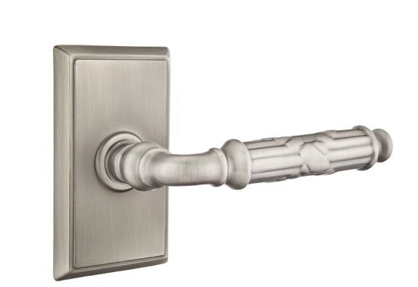 Emtek Ribbon & Reed Lever Concealed Screws with Rectangular Rosette