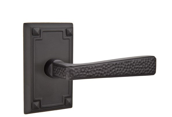 Emtek Hammered Lever Concealed Screws With Arts & Crafts Rosette