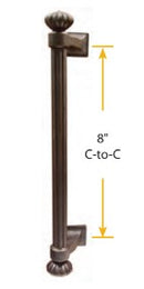 Emtek Lost Cast Wax Bronze Column 8" Pull