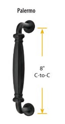 Emtek Lost Cast Wax Bronze Palermo 8" Pull