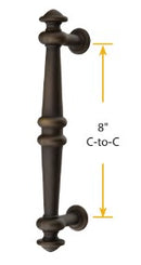 Emtek Lost Cast Wax Bronze Recoleta 8" Pull