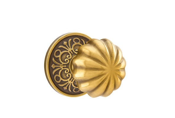 Emtek Melon Knob With Lancaster Rosette