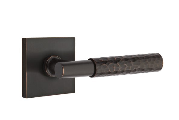 Emtek Select T-BAR Hammered Lever Concealed Screws with Square Rosette