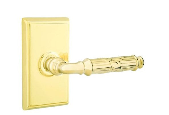 Emtek Ribbon & Reed Lever with Rectangular Rosette