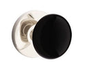 EMTEK Modern Brass Ebony Knob Concealed Screw with Disk Rosette