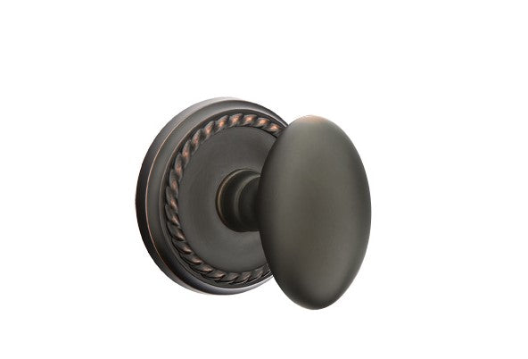 Emtek Egg Knob Concealed Screws With Rope Rosette