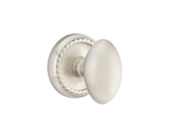 Emtek Egg Knob Concealed Screws With Rope Rosette