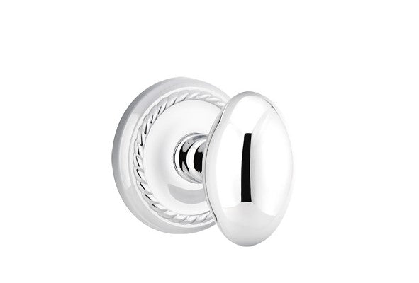 Emtek Egg Knob Concealed Screws With Rope Rosette