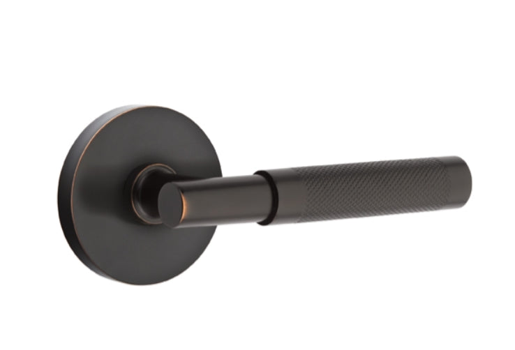 Emtek Select T-BAR Knurled Lever Concealed Screws with Disk Rosette