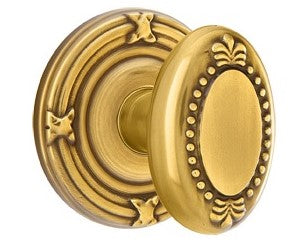 Emtek Beaded Egg Knob With Ribbon & Reed Rosette