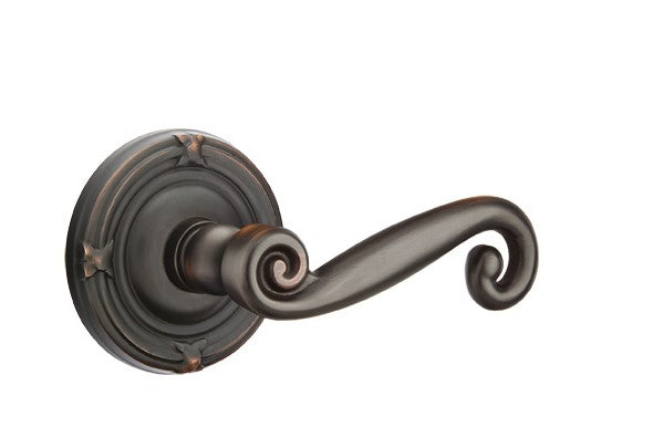 Emtek Rustic Lever Concealed Screws with Ribbon & Reed Rosette