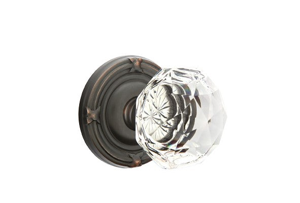 Emtek Diamond Knob Concealed Screws With Ribbon & Reed Rosette