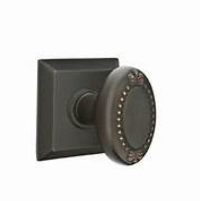 Emtek Beaded Egg Knob Concealed Screws With Quincy Rosette