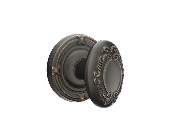 Emtek Victoria Knob Concealed Screws With Ribbon & Reed Rosette