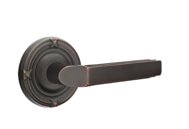 Emtek Milano Lever Concealed Screws with Ribbon & Reed Rosette