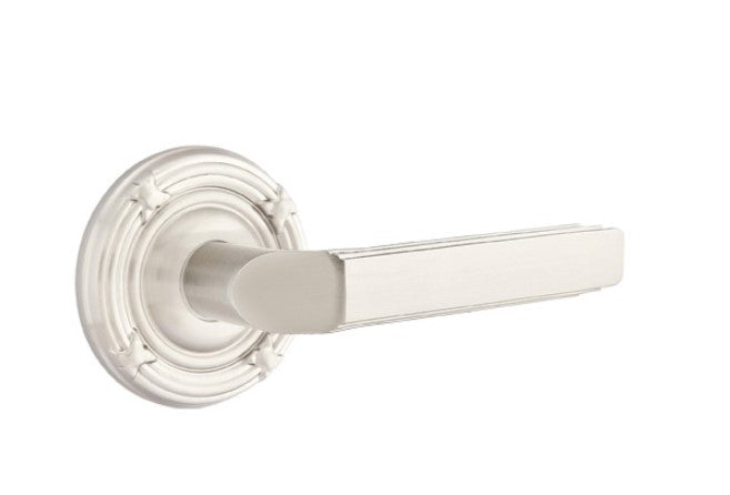 Emtek Milano Lever Concealed Screws with Ribbon & Reed Rosette