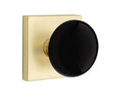 EMTEK Modern Brass Ebony Knob with Square Rosette