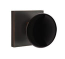EMTEK Modern Brass Ebony Knob with Square Rosette
