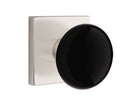 EMTEK Modern Brass Ebony Knob with Square Rosette