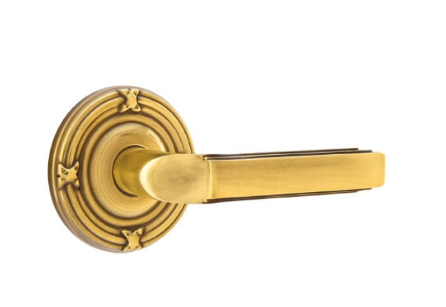 Emtek Milano Lever Concealed Screws with Ribbon & Reed Rosette