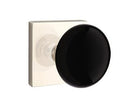 EMTEK Modern Brass Ebony Knob with Square Rosette