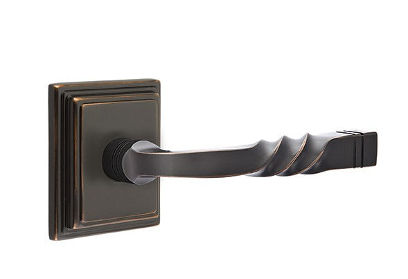 Emtek Santa Fe Lever Concealed Screws with Wilshire Rosette