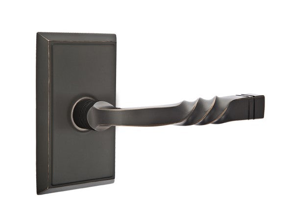 Emtek Santa Fe Lever Concealed Screws with Rectangular Rosette